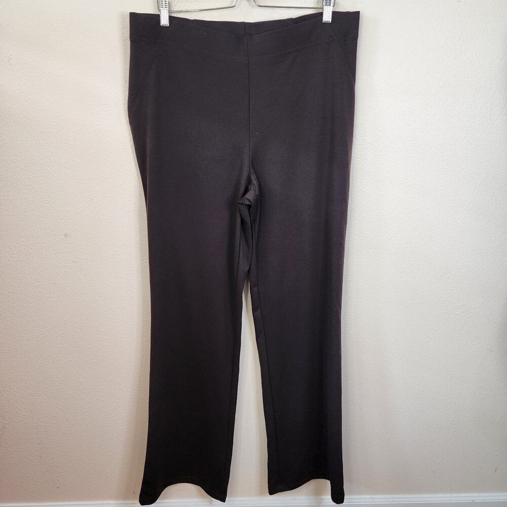 Women W/Control Renee Greenstein Ponte Pants Stretch Size 1XT Black/Brown EUC
